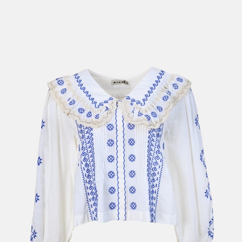 Oriasa Cream Embroidered Top – Percy Style with Mila Detailing